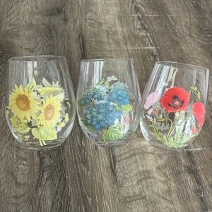 Portmeirion Botanic Garden Stemless Wine Glasses Set of 3